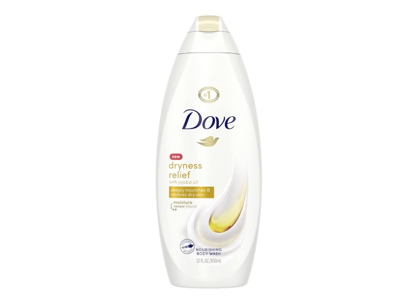 Dove Nourishing Dryness Relief Body Wash, Jojoba Oil, 22 oz/650 mL, Pack Of 2