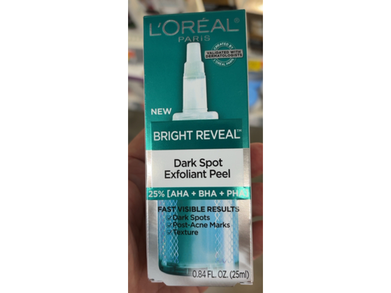 L'Oreal Paris Bright Reveal Dark Spot Exfoliant Peel, 0.84 fl oz/25 mL