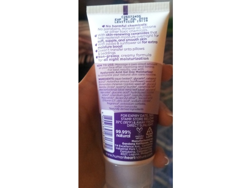 Human Nature Ceramide Skin-Renewing Night Cream, Jojoba & Sunflower Oil, 1.7 fl oz/50 mL