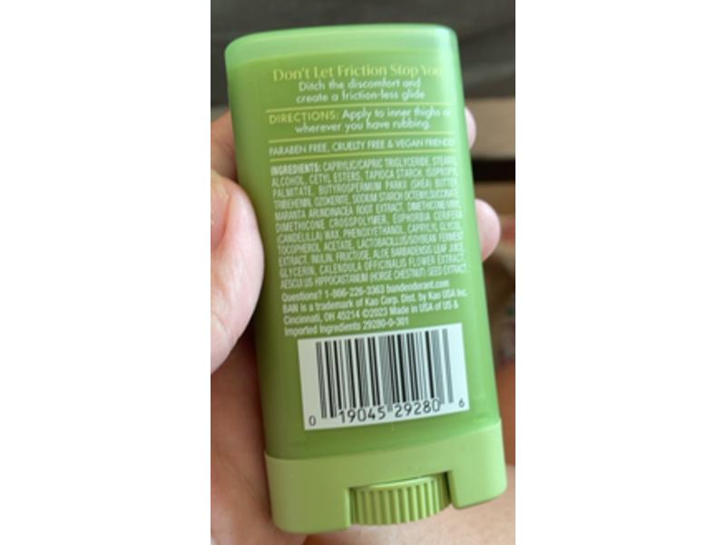Ban Body Thigh & Body Rub Remedy Anti-Friction Stick, 1.4 oz/939 g