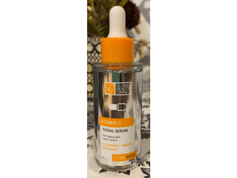 Global Beauty Care Anti-Aging Skin Repair Facial Serum, Vitamin C, 1.7 oz/50 mL