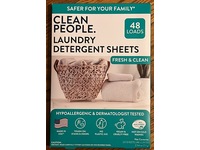 Clean People Laundry Detergent Sheets, Fresh Clean, 48 Loads, 2.54 oz/72 g, 24 Sheets - thumbnail 2