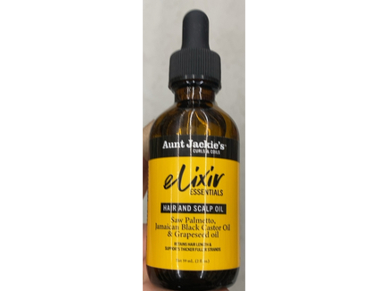 Aunt Jackie's Elixir Essentials Hair & Scalp Oil, Jamaican Black Castor Oil & Grapeseed Oil, 2 fl oz/59 mL