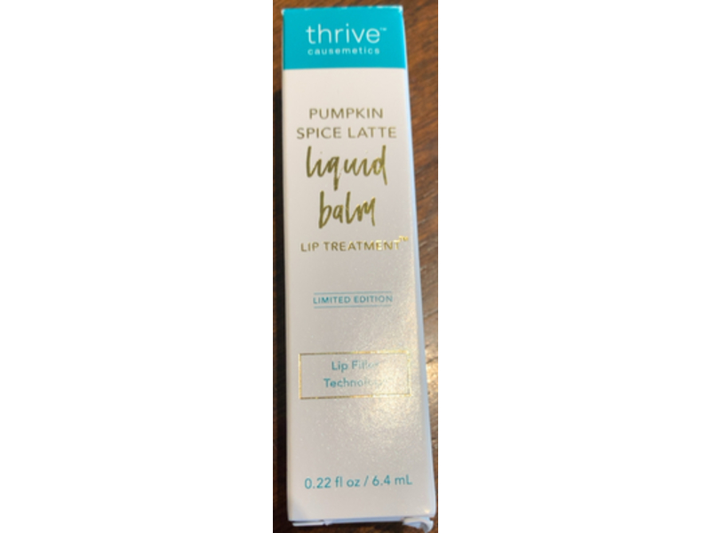 Thrive Causemetics Liquid Lip Balm Lip Treatment, Pumpkin Spice Latte, 0.22 fl oz/6.4 mL,