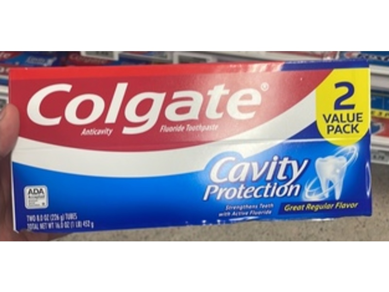 Colgate Cavity Protection Fluoride Toothpaste, 16 oz/452 g, Pack Of 2