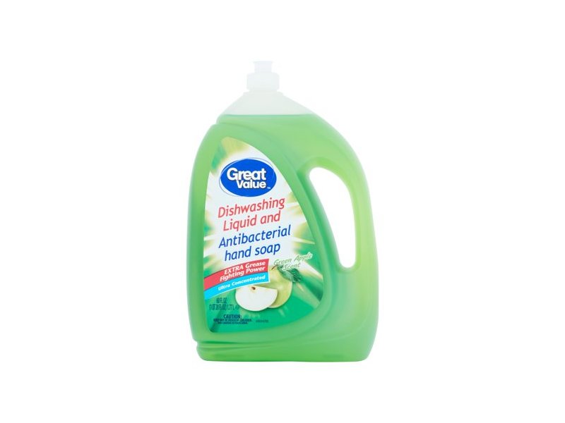 Great Value Antibacterial Hand Soap Ultra Dish Liquid, Crisp Apple, 28 fl oz