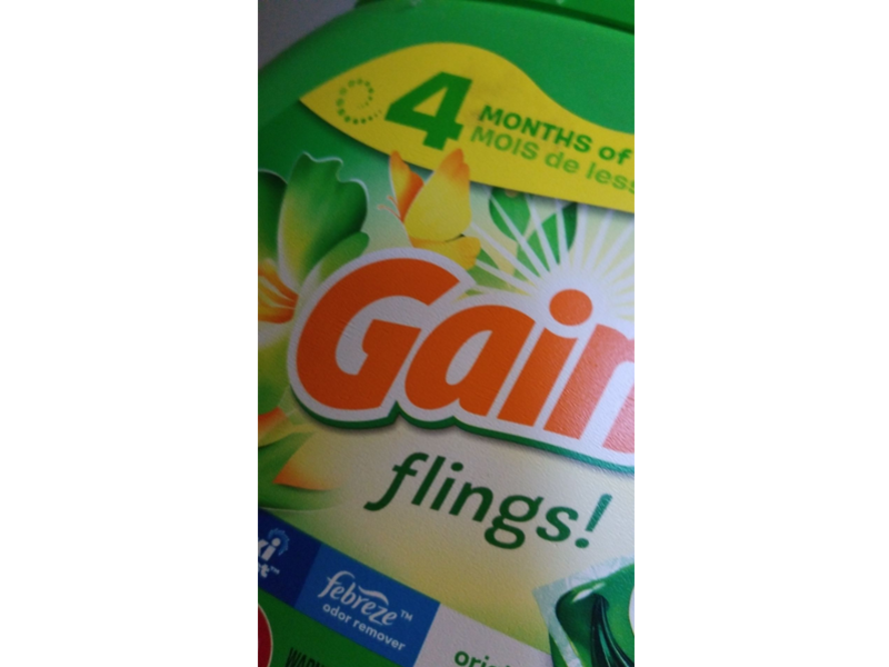 Gain Flings Laundry Detergent, Original, Pacs, 60 Count