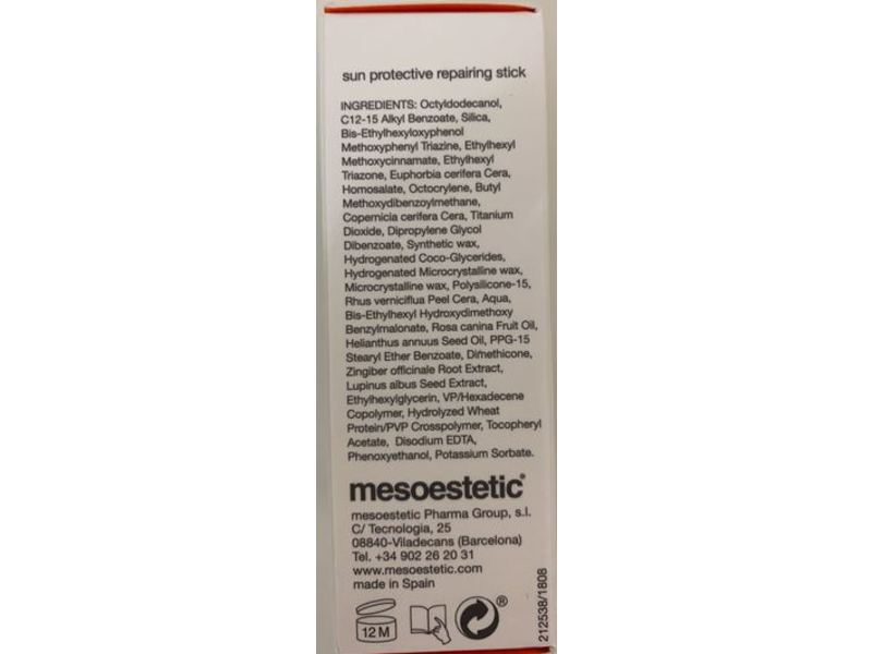Mesoestetic Mesoprotech Sun Protective Repairing Stick 100+, 0.16 oz/4.5 g