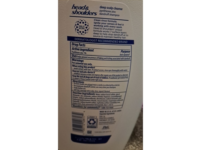 Head & Shoulder Deep Scalp Cleanse Daily Shampoo, 28.2 fl oz/835 mL
