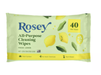 Rosey All-Purpose Cleansing Wipes, Fresh Lemon, 40 Count - Image 2