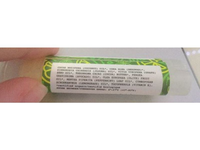 Crate 61 Organic Lip Balm, Peppermint Lemongrass, 4 g