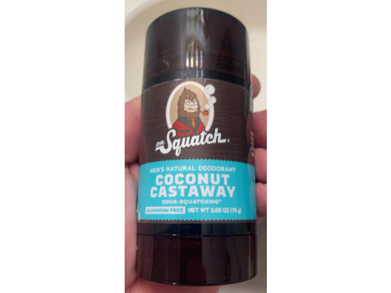 Dr. Squatch Men's Natural Deodorant, Coconut Castaway, 2.65 oz/75 g, Pack Of 3