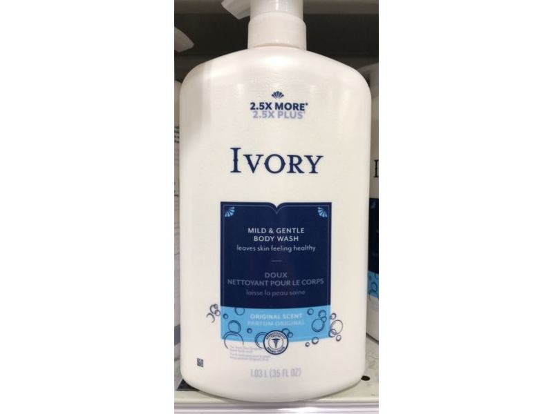 Ivory Mild & Gentle Body Wash, Original Scent, 35 fl oz/1.03 L