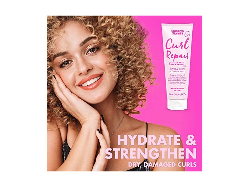 Umberto Giannini Curl Repair Conditioner, Seaweed, Wheat Bran & Caffeine, 8.4 fl oz/250 mL