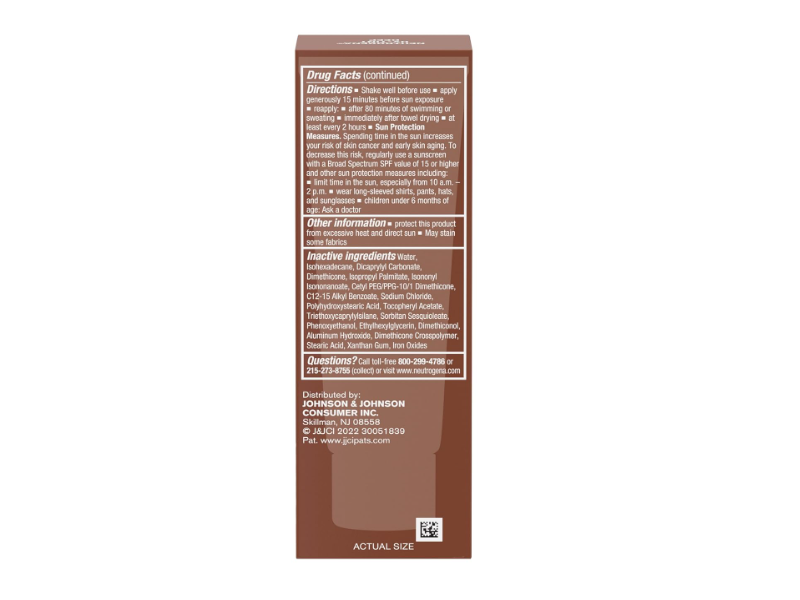 Neutrogena Purescreen+ Mineral UV-Tint Face Liquid, Deep, SPF 30, 1.1 fl oz/32 mL