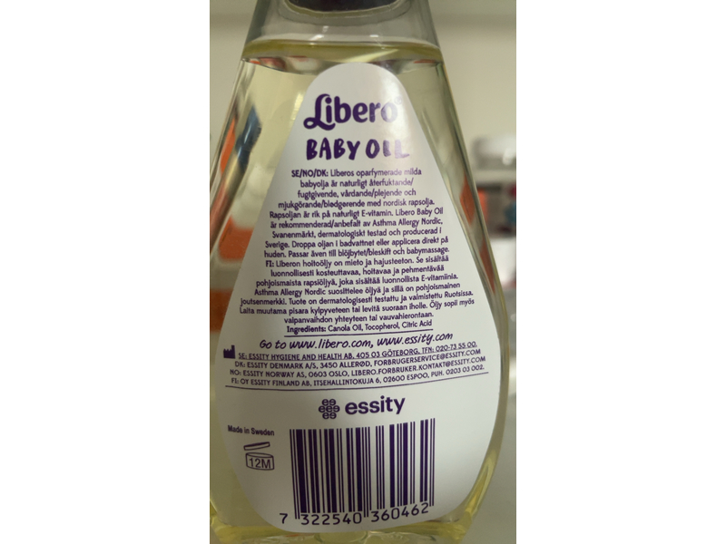 Libero Moisturising Baby Oil, 150 mL