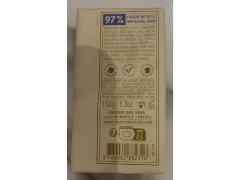 Panier Des Sens Vegetable Soap, Lavender Essential Oil, 5.3 oz/150 g