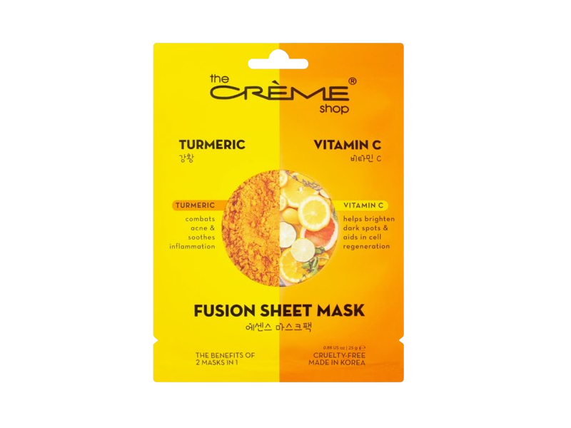 The Creme Shop Fusion Sheet Mask, Turmeric & Vitamin C, 0.88 oz/25 g