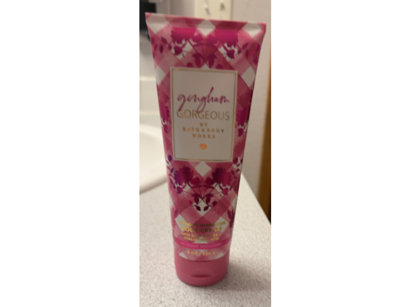 Bath & Body Works Gingham Gorgeous Ultimate Hydration Body Cream, Shea Butter + Hyaluronic Acid, 8 oz/226 g