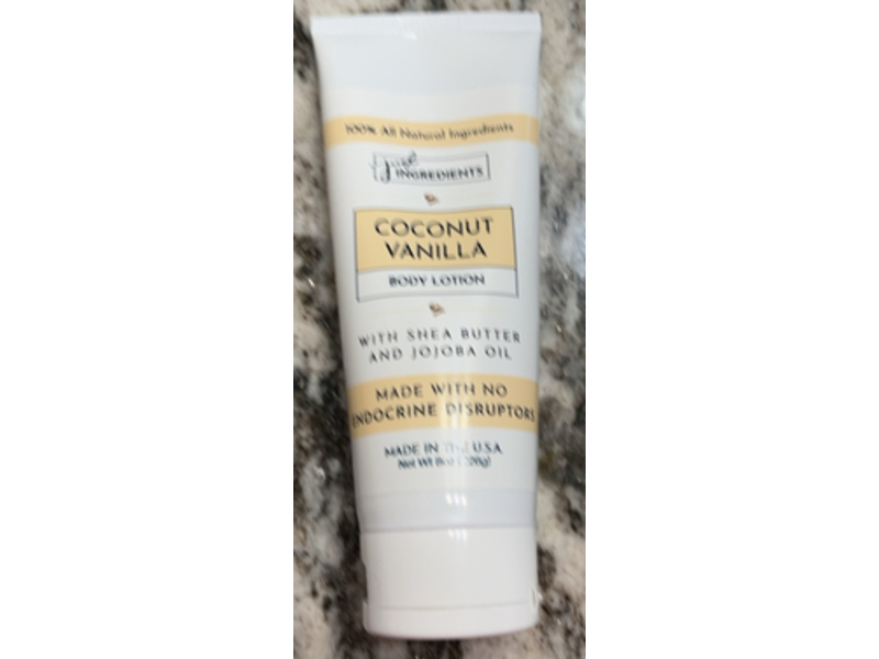 Just Ingredients Coconut Vanilla Body Lotion, Shea Butter & Jojoba Oil, 8 oz/226 g