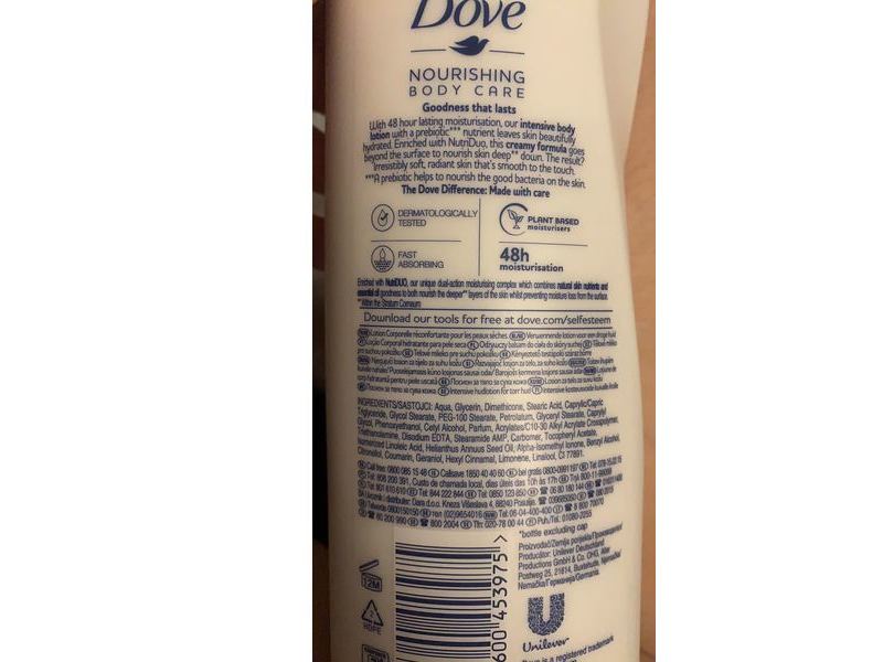 Dove Nourishing Intensive Cream Body Lotion, 400 mL