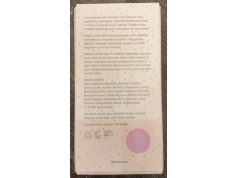 Plenaire Tripler 3-In-1 Exfoliating Clay, 1 fl oz/30 mL