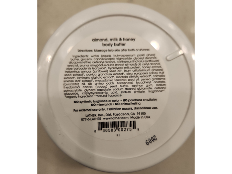 Lather Almond Milk & Honey Body Butter, 6.5 oz/184 g