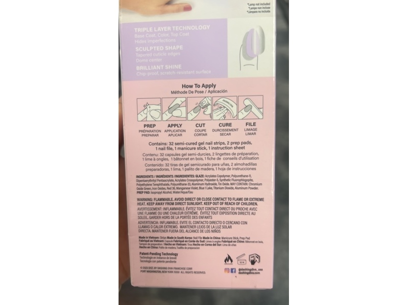 Dashing Diva Glazed Donut Semi Cured Nail Strips, Unicorn Glaze, 32 Count