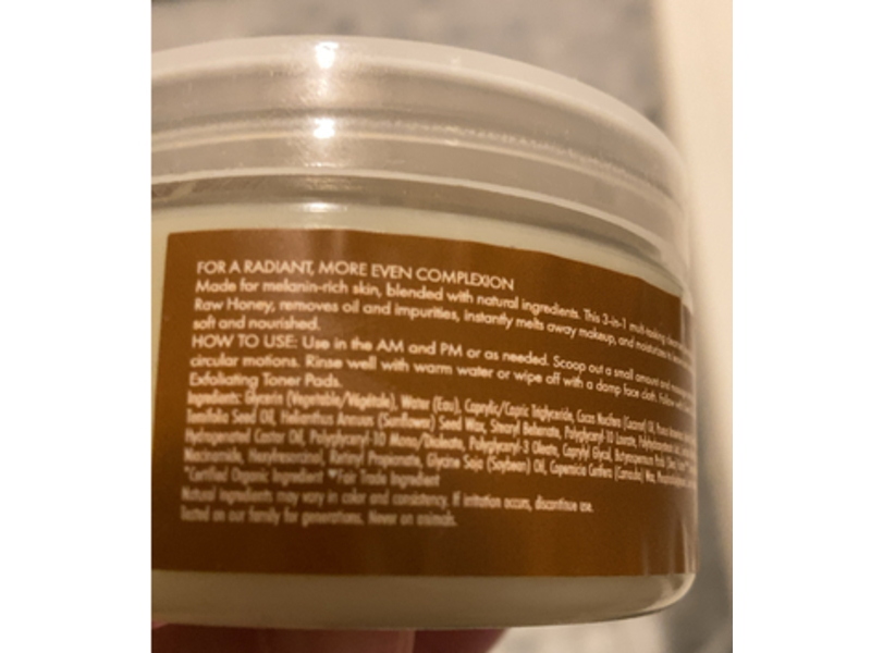 SheaMoisture Even & Radiant 3 - In - 1 Melting Cleansing Balm, Raw Honey, 3.2 oz/91 g