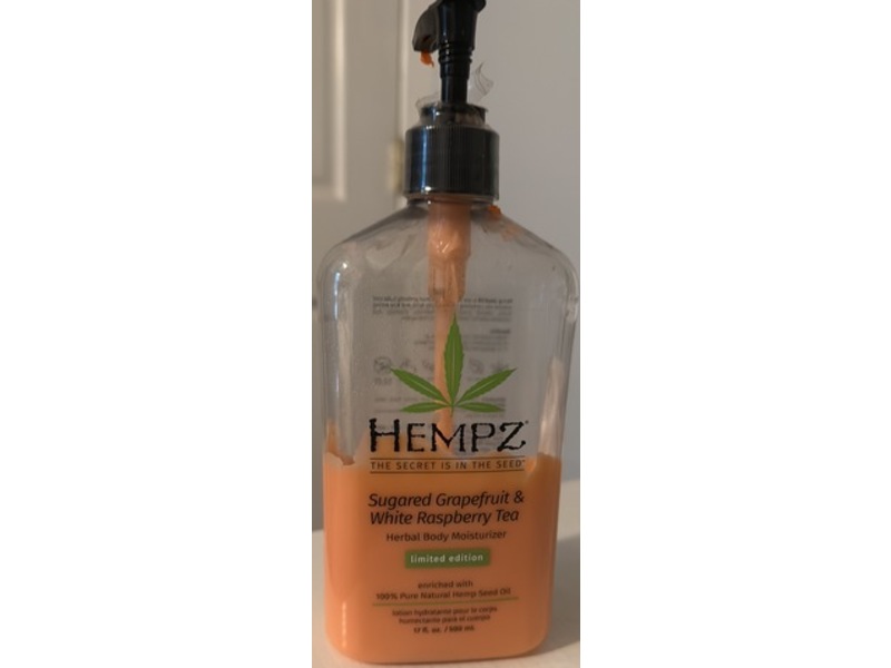 Hempz Herbal Body Moisturizer, Sugared Grapefruit & White Raspberry Tea, 17 fl oz/500 mL