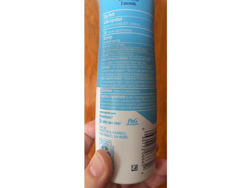 Secret Weightless Dry Spray Antiperspirant Deodorant, Tropical Hibiscus, 4.1 oz/116 g, Pack Of 3