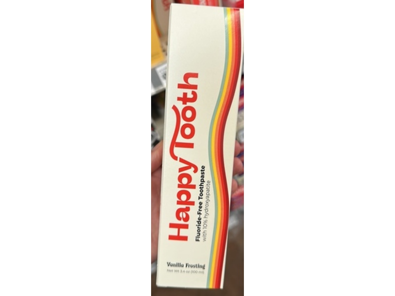 Happy Tooth Fluoride-Free Toothpaste, Vanilla Frosting, 3.4 oz/100 mL