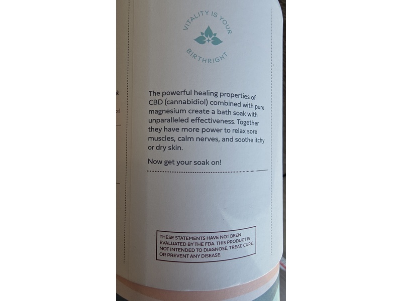 Vital Body CBD Mineral Bath Soak, Lavender & Bergamot, 100 mg