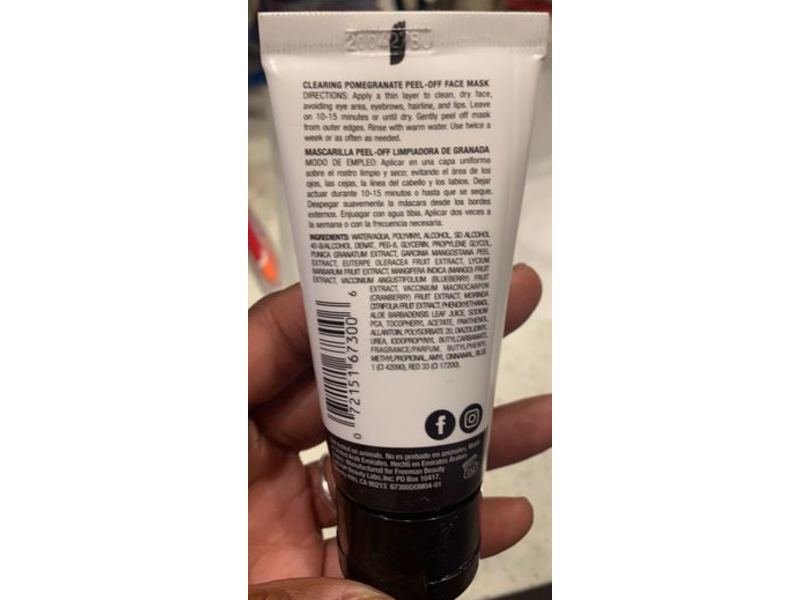Freeman Basics Peel-Off Face Mask, Clearing Pomegranate, 1.5 fl oz/44 mL