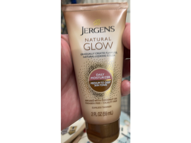 Jergens Natural Glow Daily Moisturizer, Medium To Deep Skin Tones, 2 fl oz /59 mL, 2 Pack