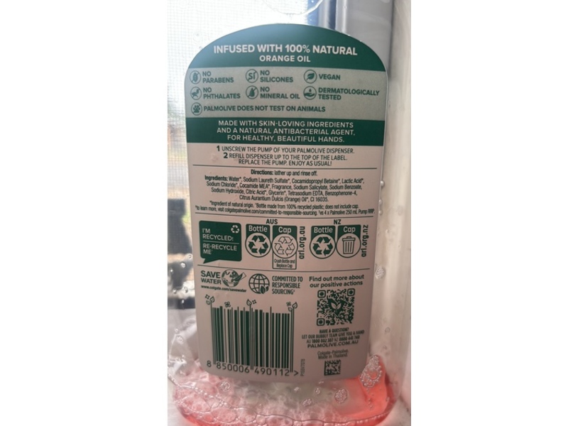 Palmolive Antibacterial Hand Wash, Defence Orange, 250 mL