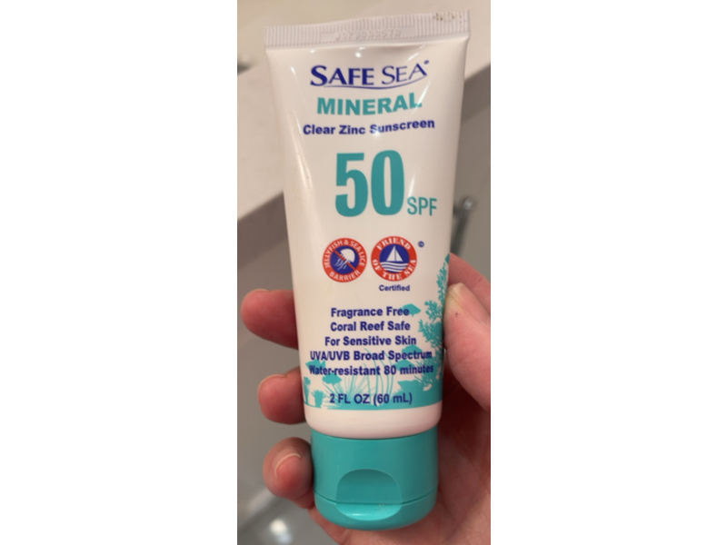 Safe Sea Mineral Clear Zinc Sunscreen, SPF 50, 2 fl oz/60 mL