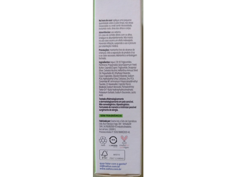 Sallve Moisturizing Repair Lotion, Ceramides + Panthenol, 40 g