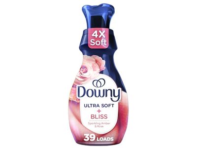 Downy Ultra Soft + Fresh Fabric Softener, Sparkling Amber & Rose, 39 Loads, 26 fl oz/780 mL