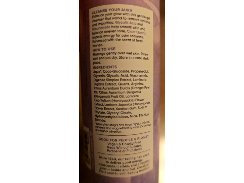 Heritage Store Aura Glow Cleanser Brightening Gel Wash, 6 fl oz/177 mL