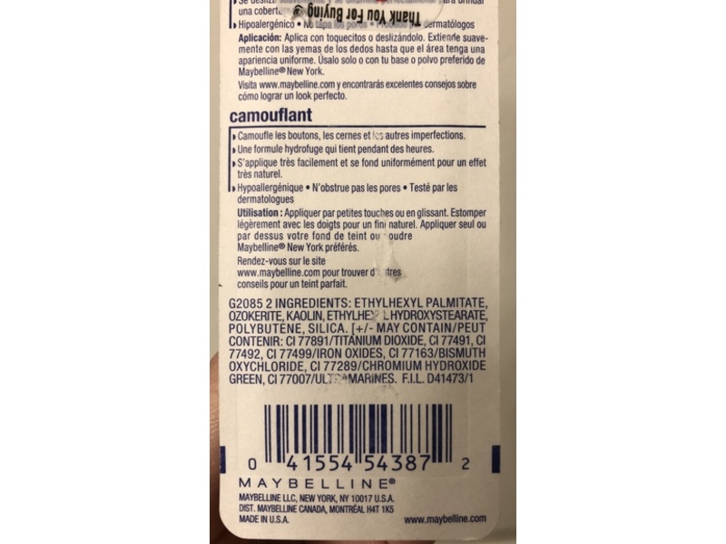 Maybelline Cover Stick Concealer, Ivory, 0.16 oz/4.5 g