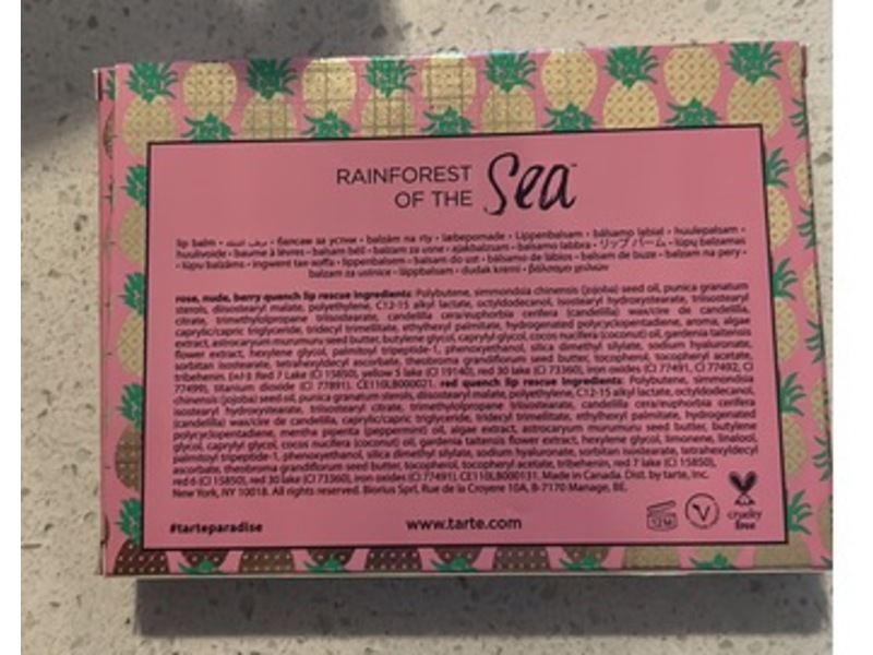 Tarte Quench Squad Hydrating Mini Lip Set, Rainforest of The Sea, Pack Of 4