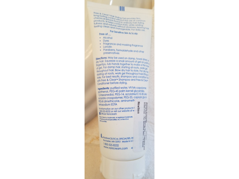 Vanicream Hair Gel, Sensitive Skin, 7 oz/198 g