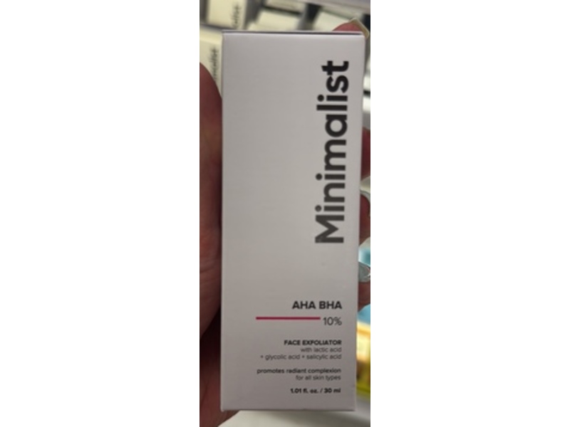 Minimalist AHA BHA 10% Face Exfoliator, 1 fl oz/30 mL