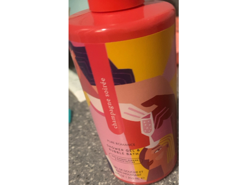 Pure Romance Shower Gel & Bubble Bath, Champagne Soiree, 8 fl oz/240 mL