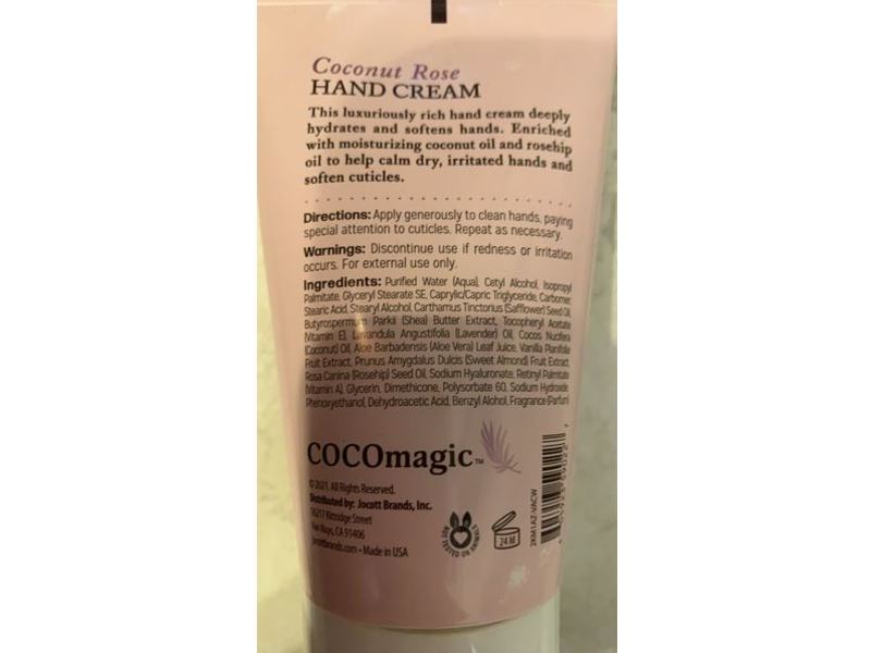 Cocomagic Hand Cream, Coconut Rose, 4 oz/113 g