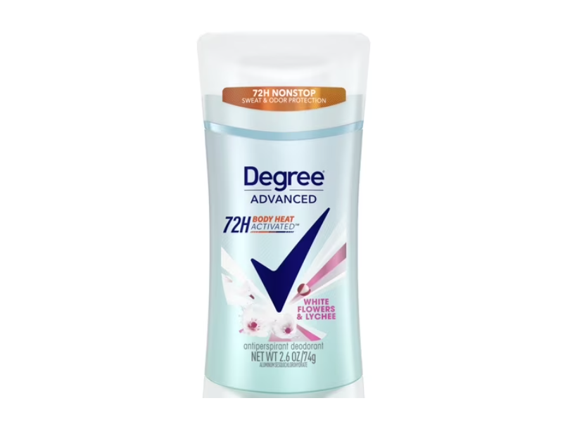 Degree Advanced 72H Antiperspirant Deodorant, White Flower & Lychee, 2.6 oz/74 g