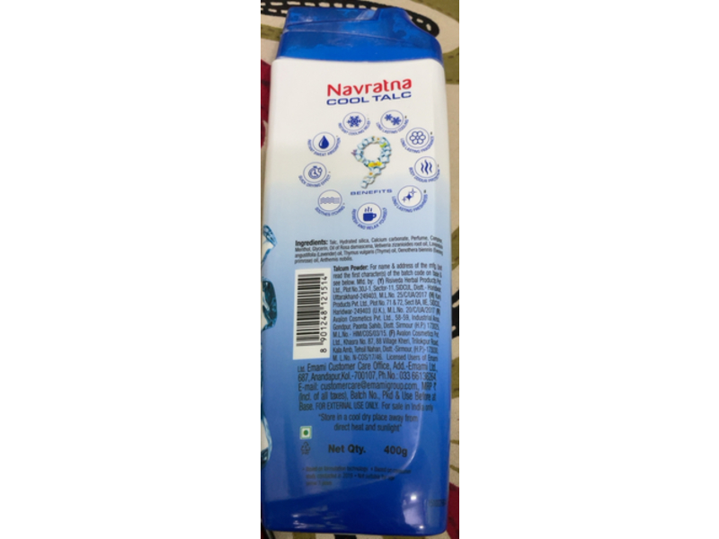 Navratna Cool Talc, Mint Fresh, 400 g
