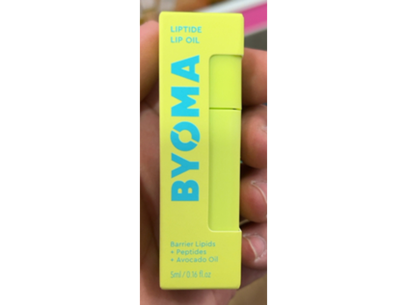 Byoma Liptide Lip Oil, Barrier Lipids + Peptides + Avocado Oil, 0.16 fl oz/5 mL