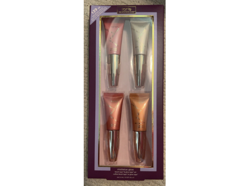 Tarte Mistletoe Glow Blush Tape & Glow Tape Set, Pearl Glow, Amber Glow, Pink & Coral, 0.18 fl oz/5.5 mL